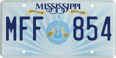 MS license plate MFF854