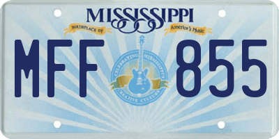 MS license plate MFF855
