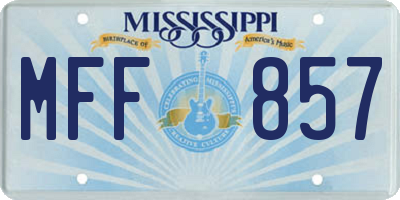 MS license plate MFF857