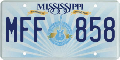 MS license plate MFF858