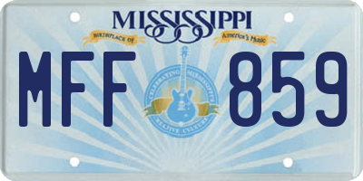 MS license plate MFF859