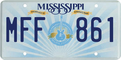 MS license plate MFF861