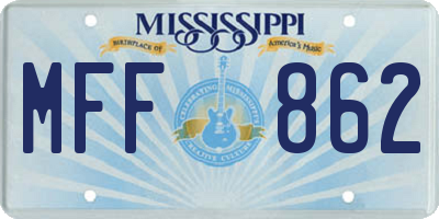 MS license plate MFF862