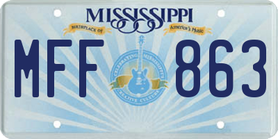 MS license plate MFF863