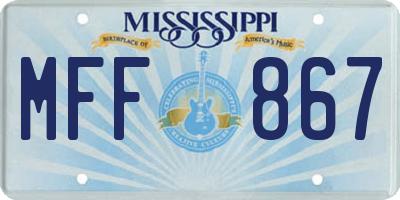 MS license plate MFF867