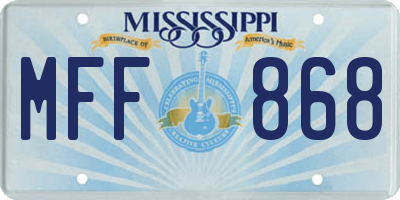 MS license plate MFF868