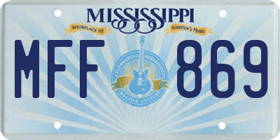 MS license plate MFF869