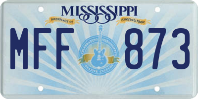 MS license plate MFF873