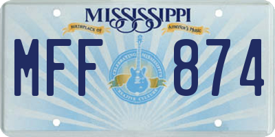 MS license plate MFF874