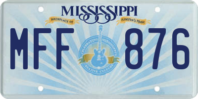 MS license plate MFF876