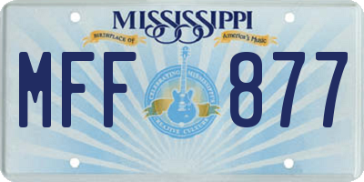 MS license plate MFF877