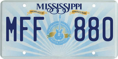 MS license plate MFF880