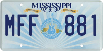 MS license plate MFF881