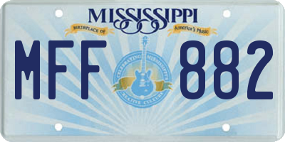 MS license plate MFF882