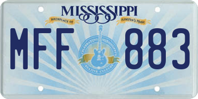 MS license plate MFF883