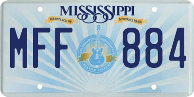 MS license plate MFF884