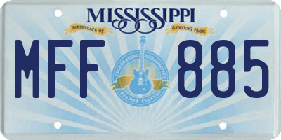 MS license plate MFF885