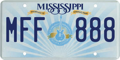 MS license plate MFF888