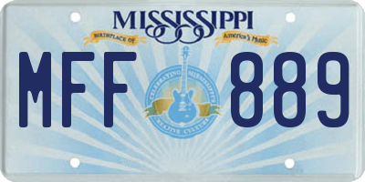 MS license plate MFF889