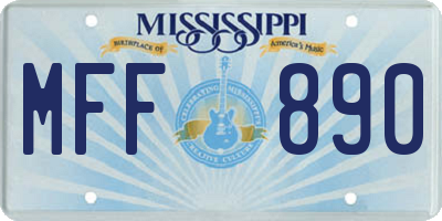 MS license plate MFF890