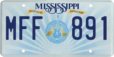 MS license plate MFF891