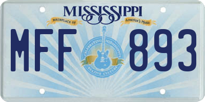 MS license plate MFF893