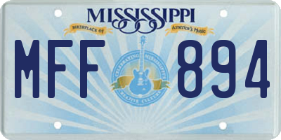 MS license plate MFF894
