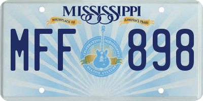 MS license plate MFF898