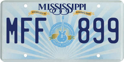 MS license plate MFF899