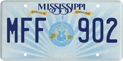 MS license plate MFF902