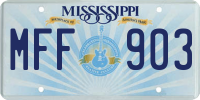 MS license plate MFF903