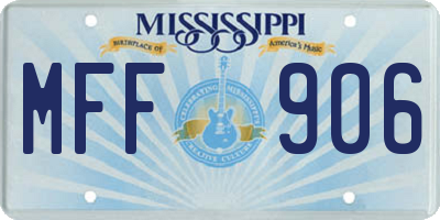 MS license plate MFF906