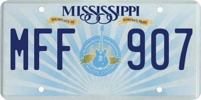 MS license plate MFF907