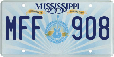 MS license plate MFF908