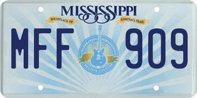 MS license plate MFF909