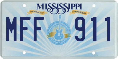 MS license plate MFF911