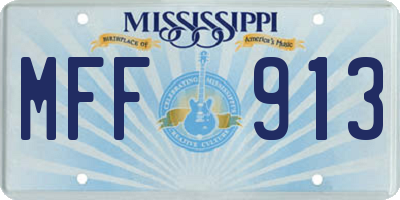MS license plate MFF913
