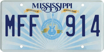 MS license plate MFF914