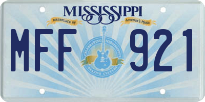 MS license plate MFF921