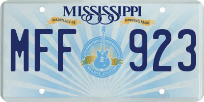 MS license plate MFF923