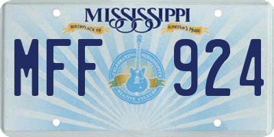MS license plate MFF924