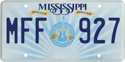 MS license plate MFF927