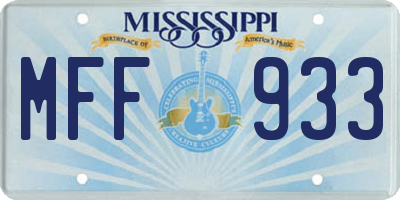 MS license plate MFF933