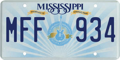 MS license plate MFF934