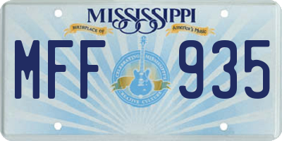 MS license plate MFF935