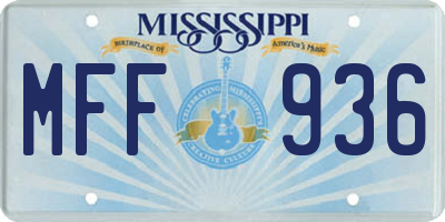 MS license plate MFF936