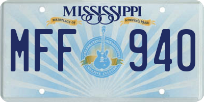 MS license plate MFF940