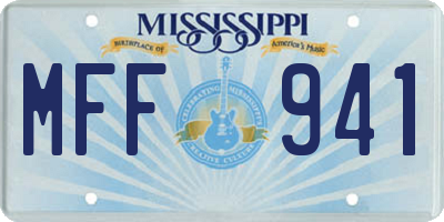 MS license plate MFF941