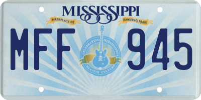 MS license plate MFF945