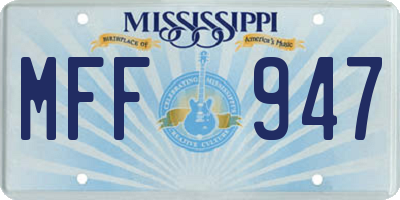MS license plate MFF947